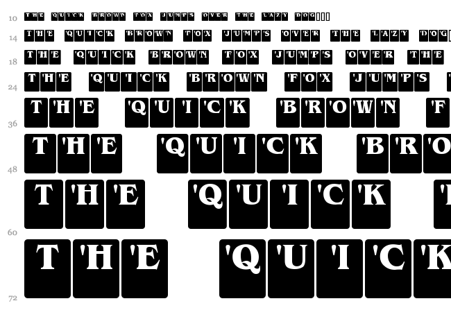 Drop Caps font waterfall